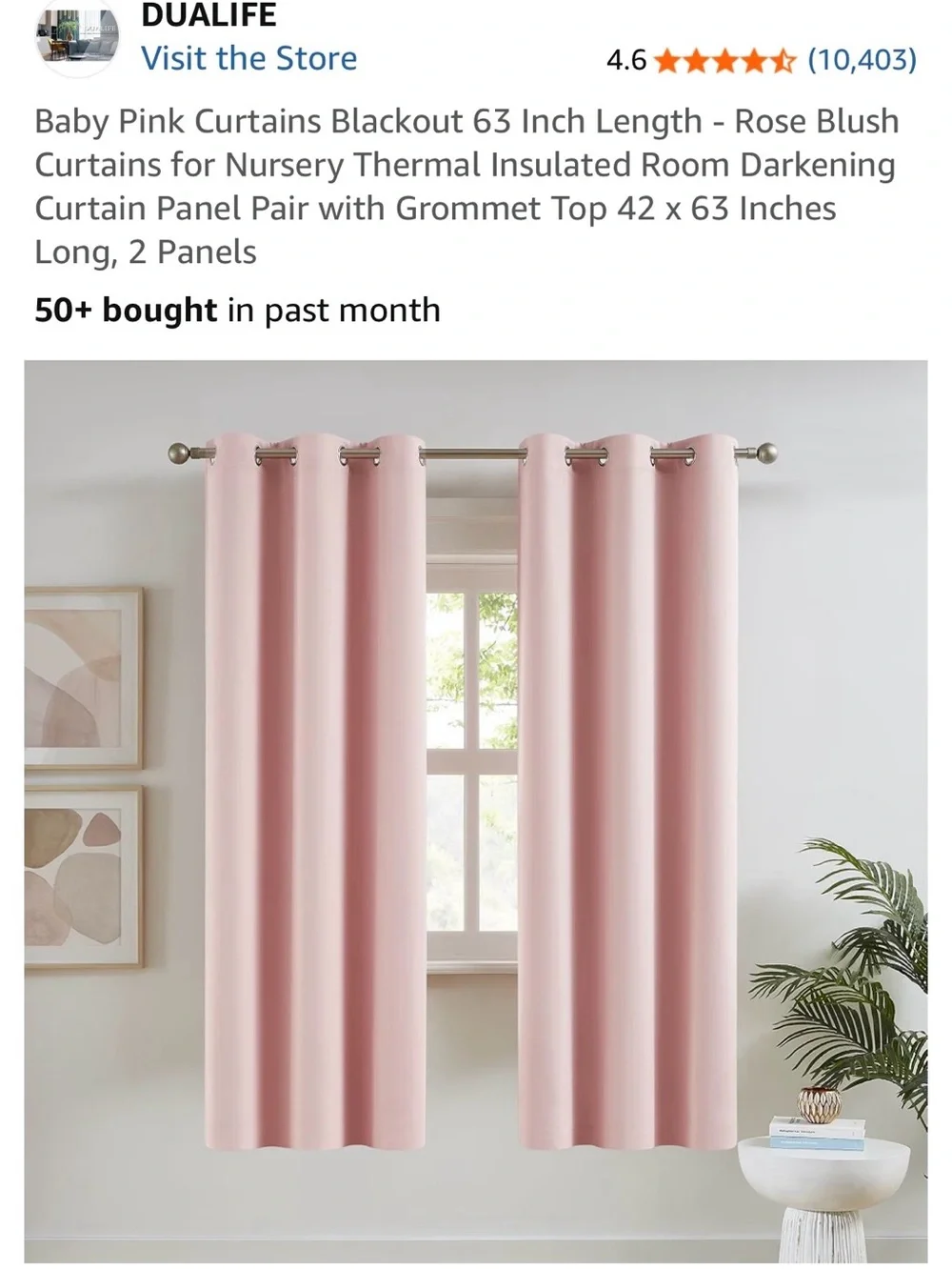 Alife Rose Blush Blackout Curtain Panels - Pair